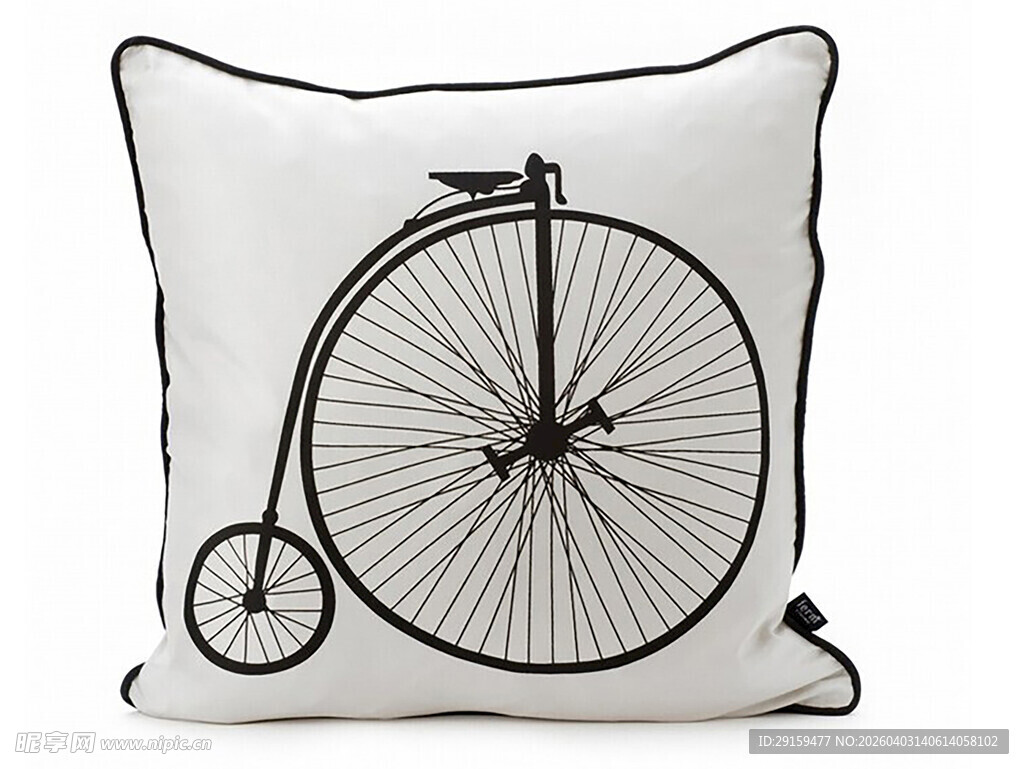 复古自行车图案抱枕