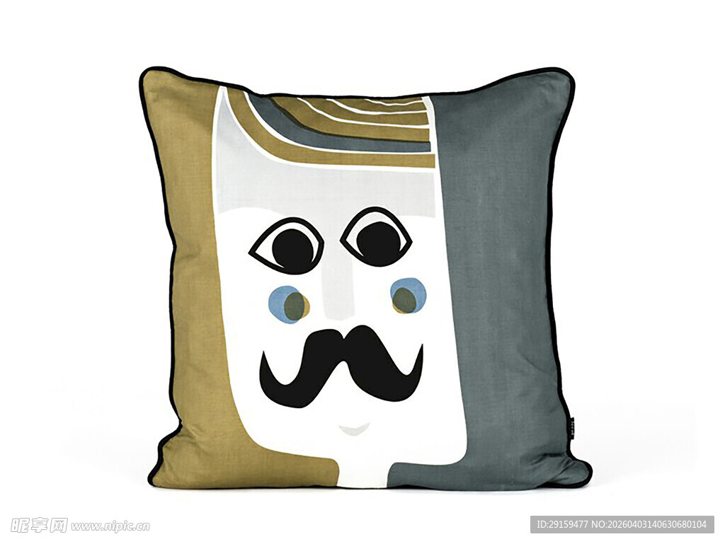 卡通小胡子图案抱枕