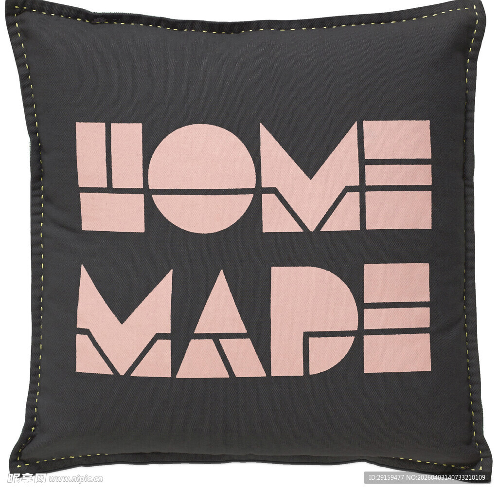 自制风黑色字母装饰抱枕