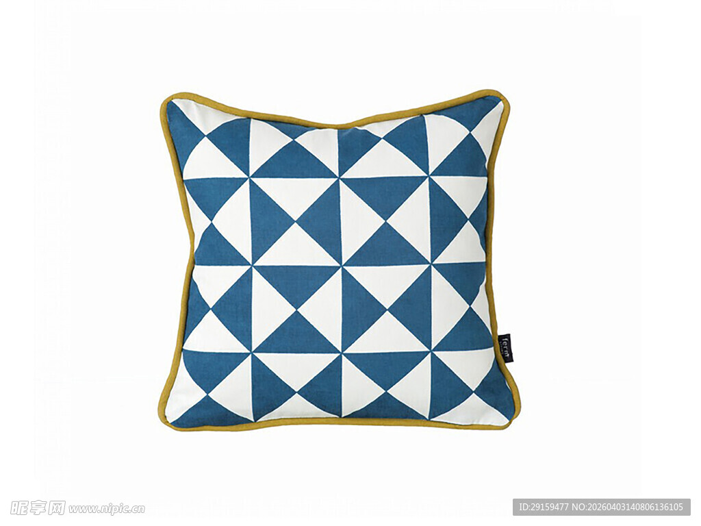 蓝白几何图案抱枕