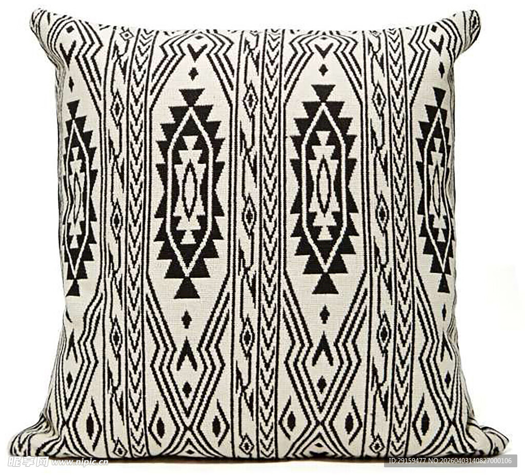黑白几何图案抱枕