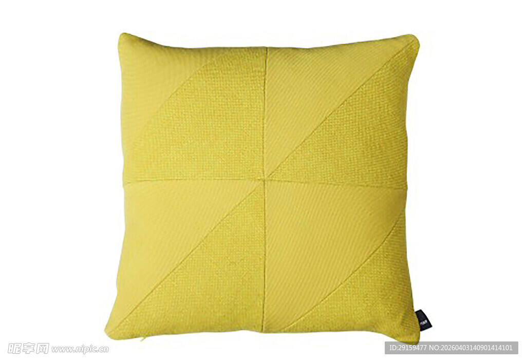 黄色方形拼接抱枕