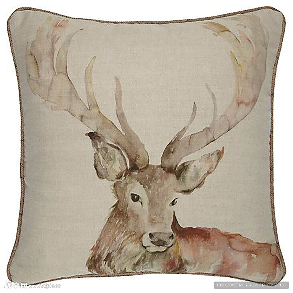 鹿头图案抱枕