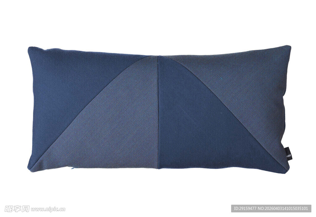 蓝色拼接长形抱枕