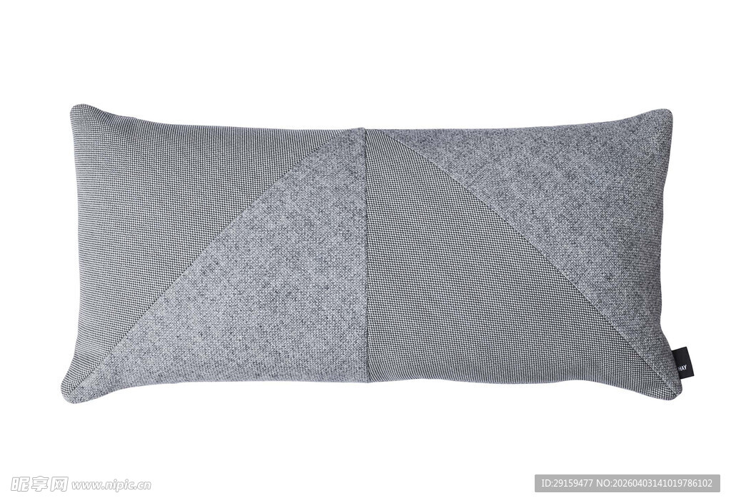 灰色几何图案长形抱枕