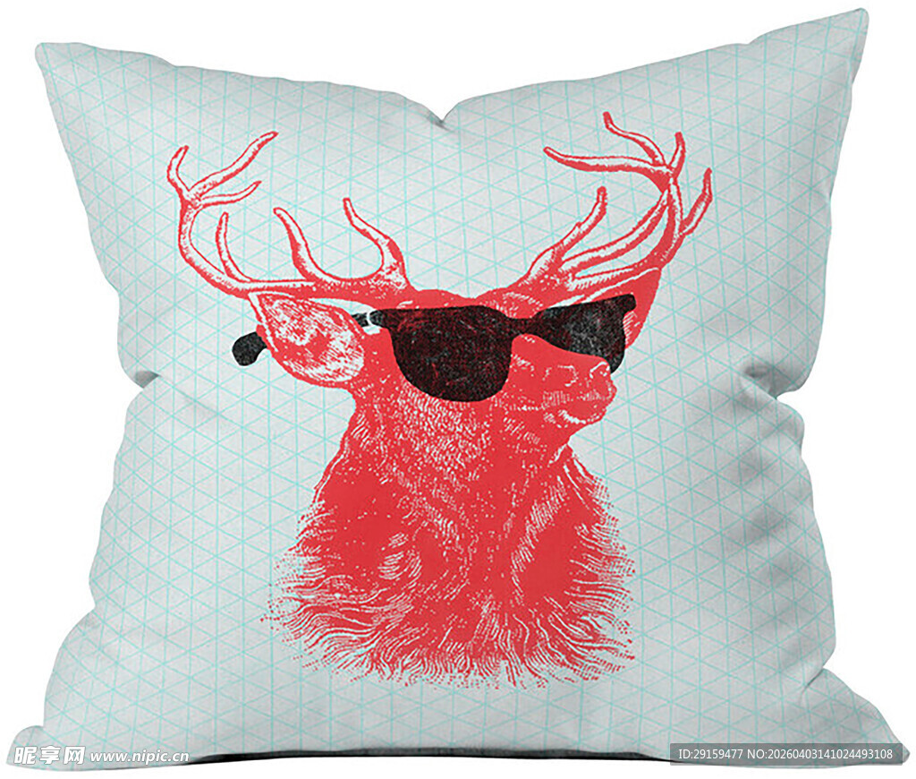 个性红鹿图案抱枕