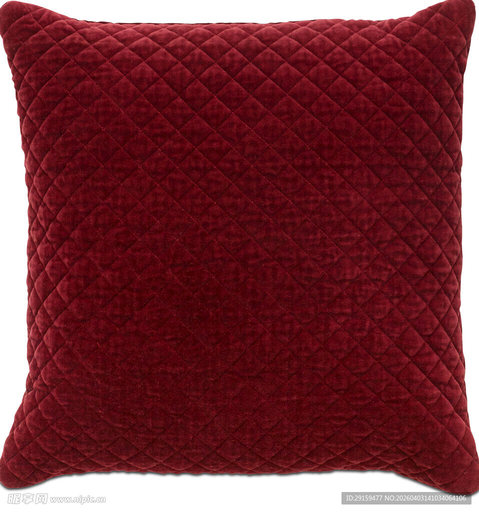 酒红色菱形纹抱枕