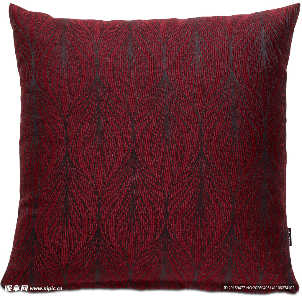 酒红色几何图案装饰抱枕