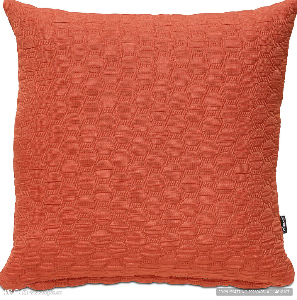 橙红色针织纹理抱枕