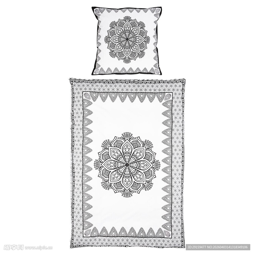 精致花纹床品图案设计