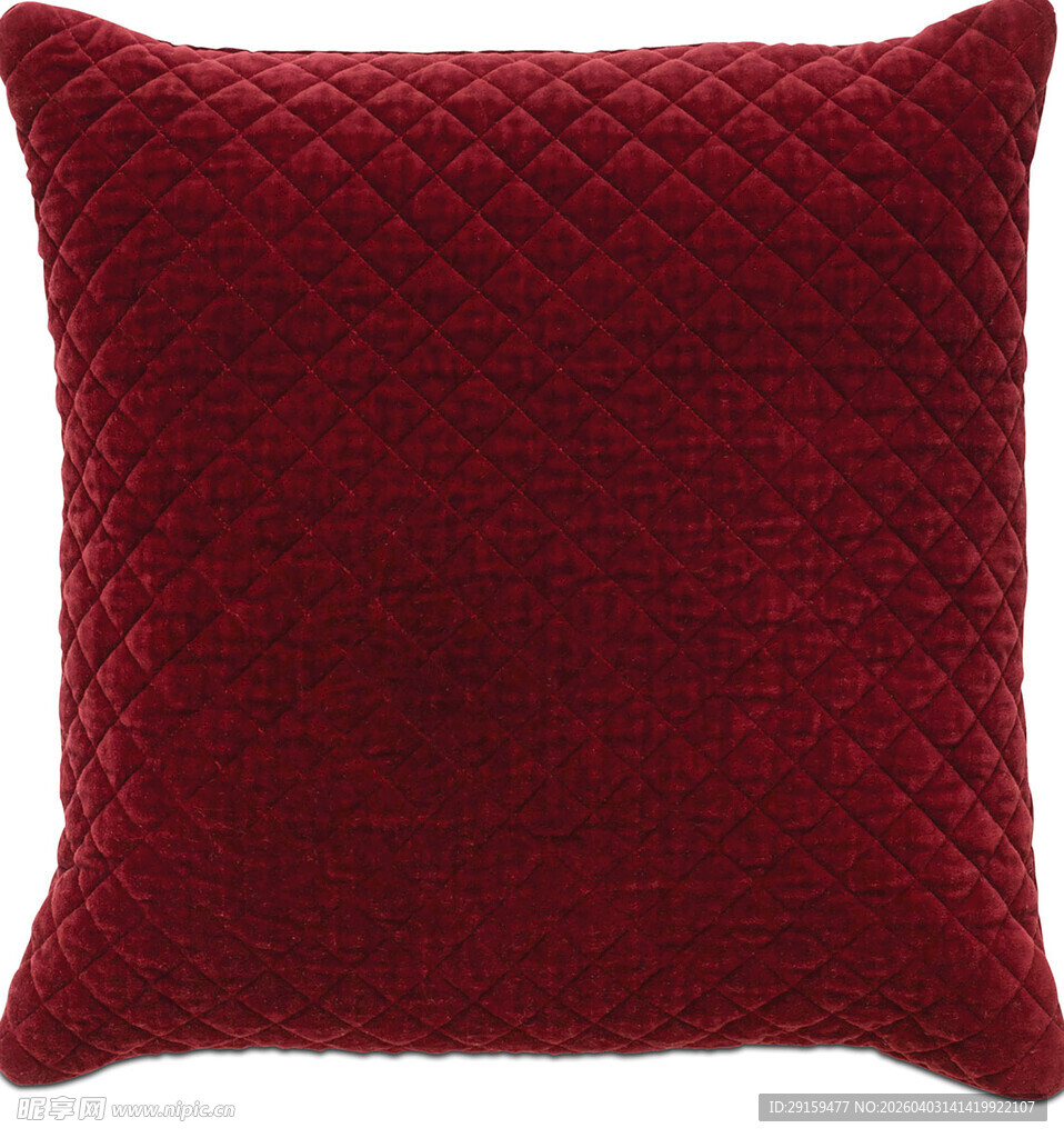 酒红色菱格纹抱枕
