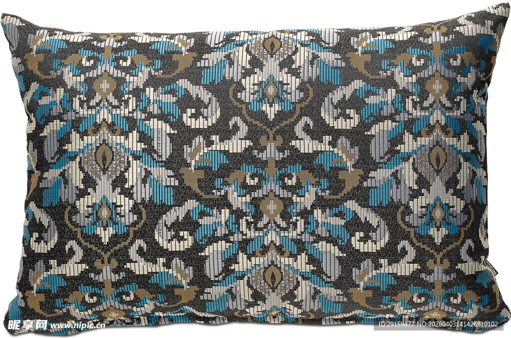 蓝灰花纹抱枕