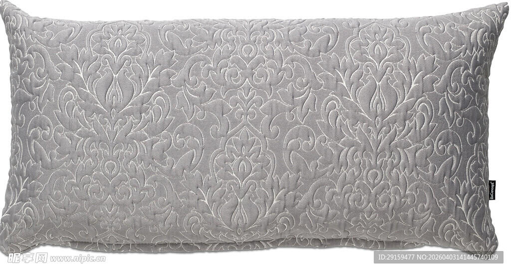 灰色花纹长形抱枕