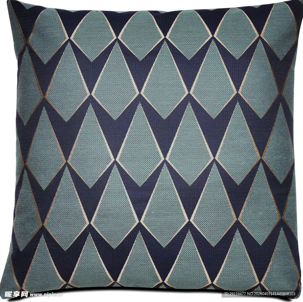 几何图案蓝色抱枕