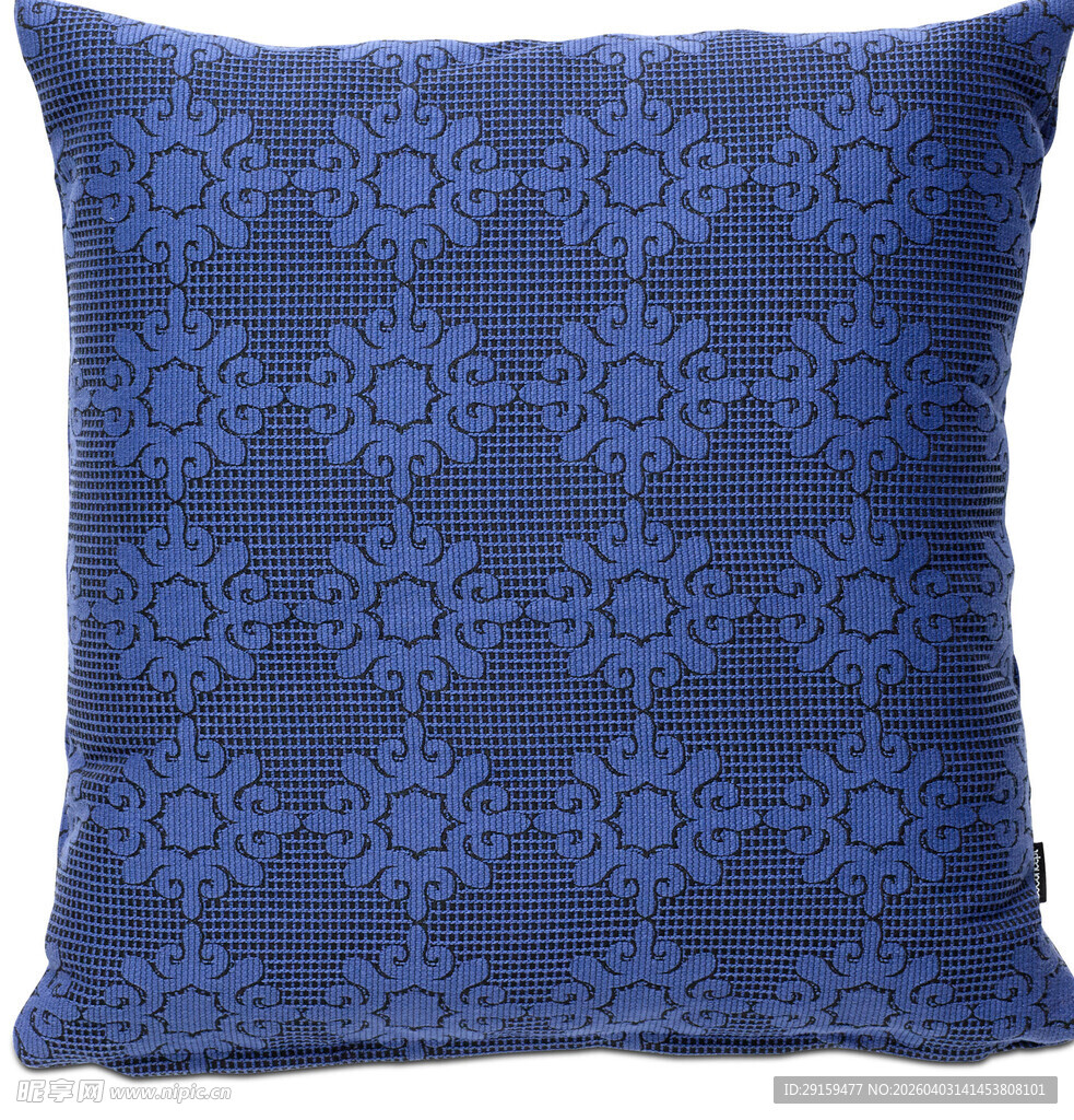蓝色花纹抱枕