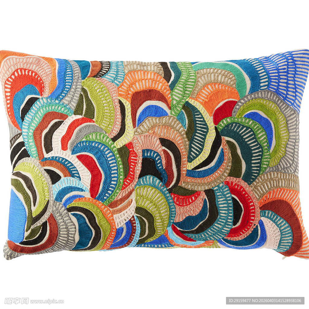 多彩波浪图案装饰抱枕