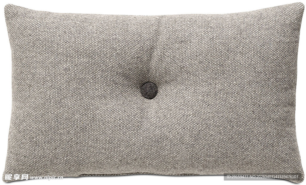 灰色简约纽扣装饰抱枕