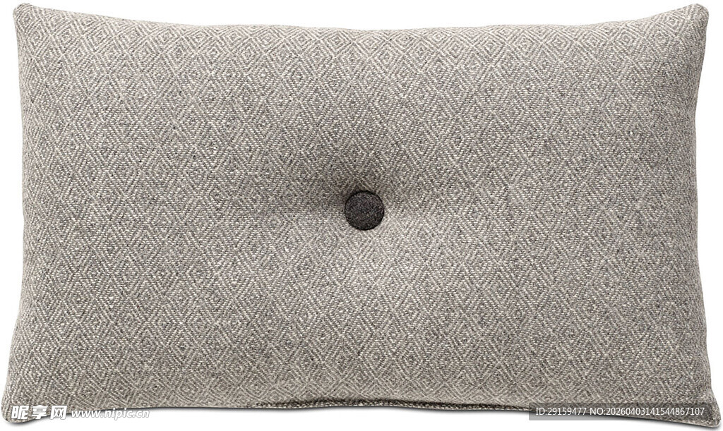 灰色布质纽扣装饰抱枕