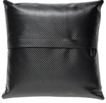 黑色皮革纹理方形抱枕