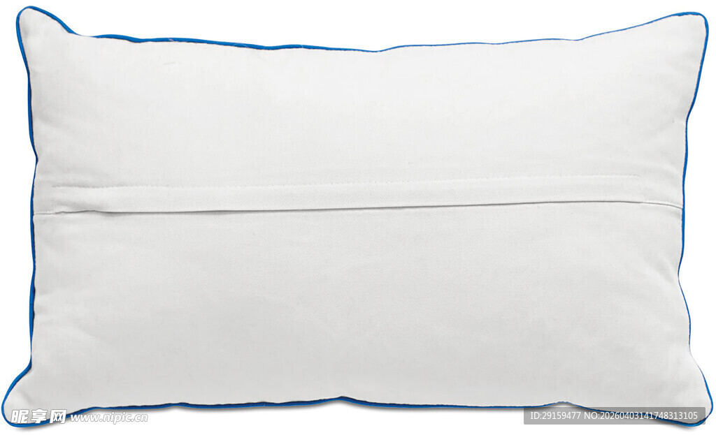 白色蓝边长方形抱枕