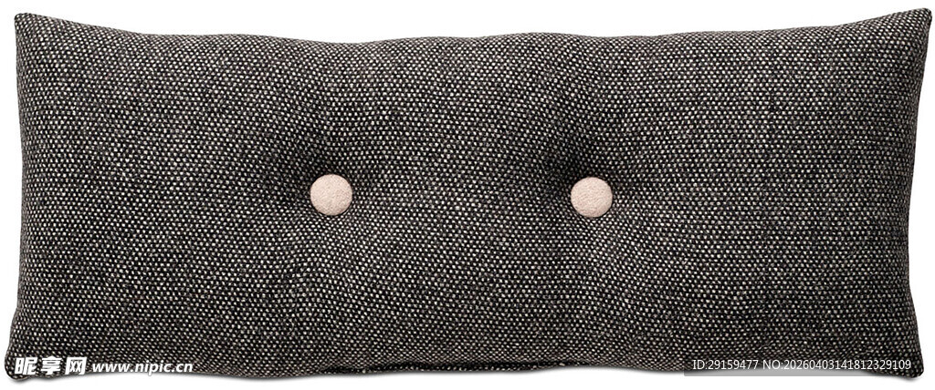 深灰色带扣装饰抱枕