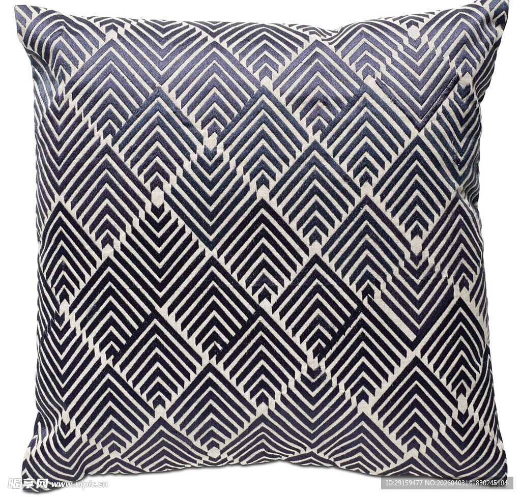几何图案蓝白抱枕