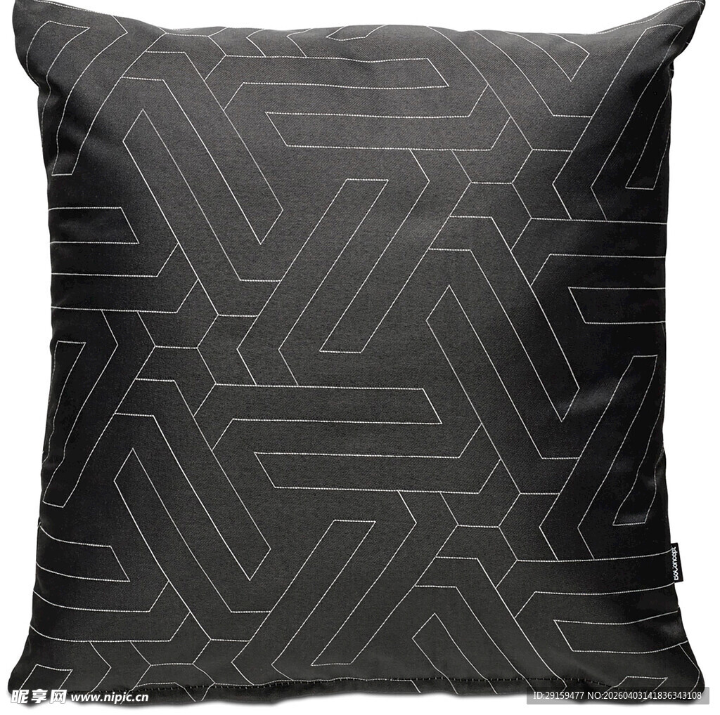 几何图案黑色抱枕