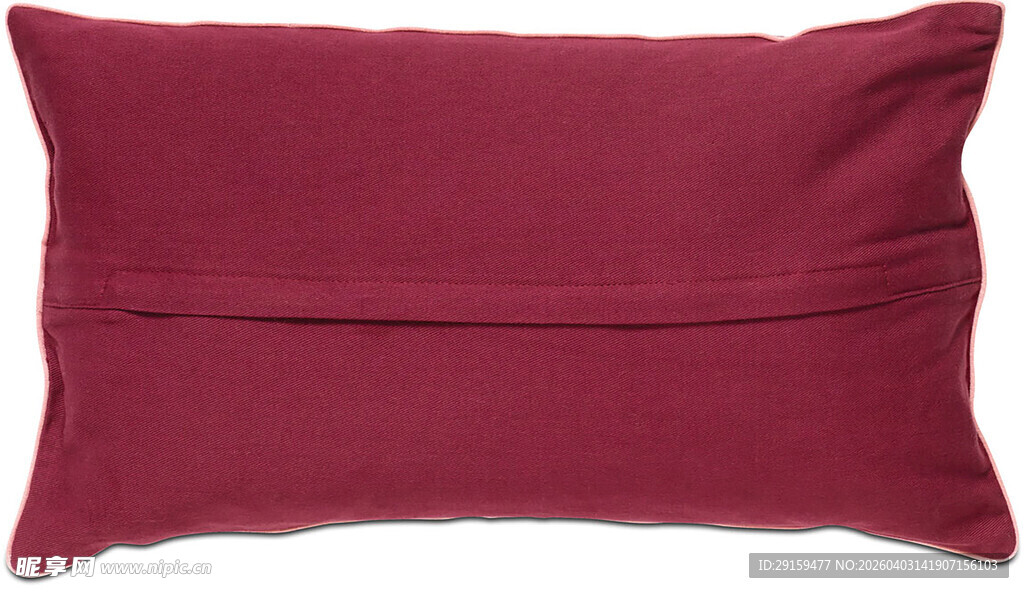 酒红色长方形抱枕