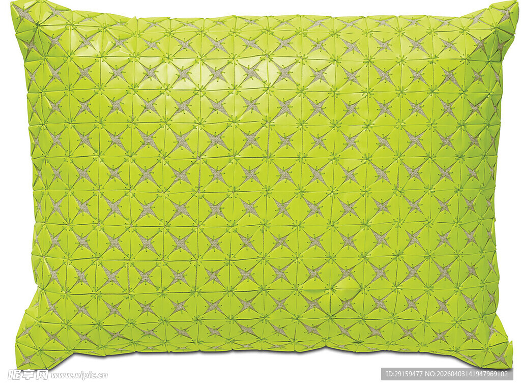 亮绿色几何图案抱枕