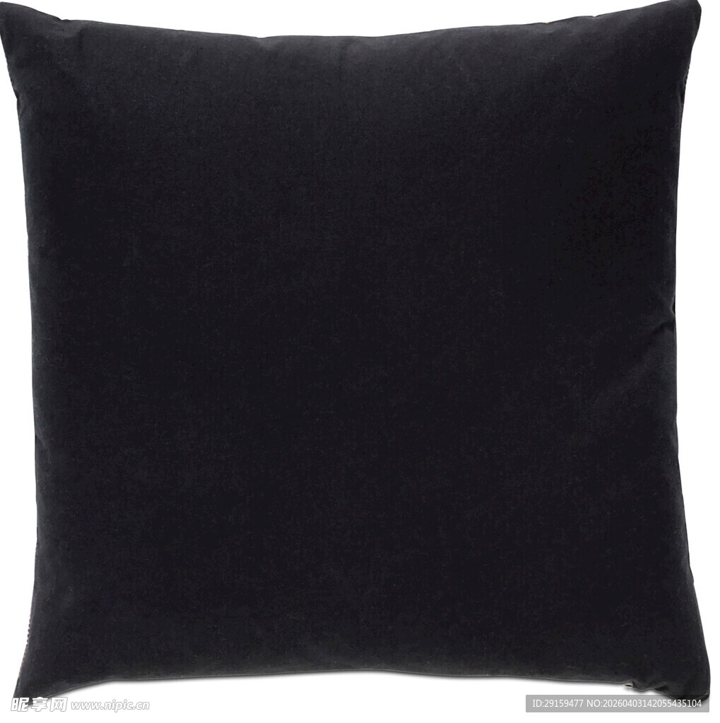 黑色方形绒面抱枕