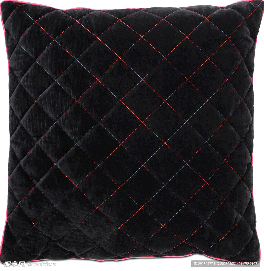 黑色菱格纹装饰抱枕