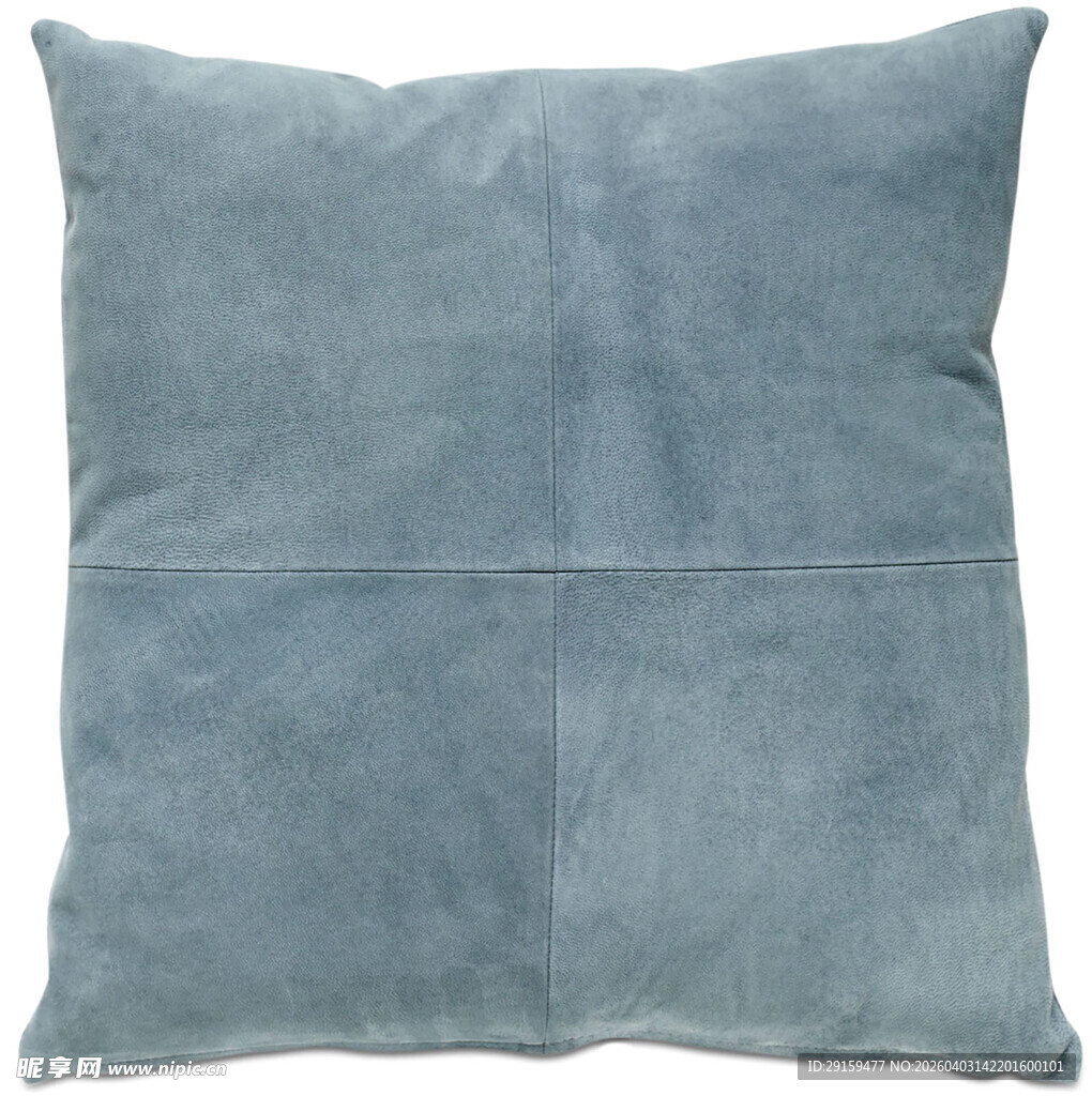 蓝色绒面抱枕