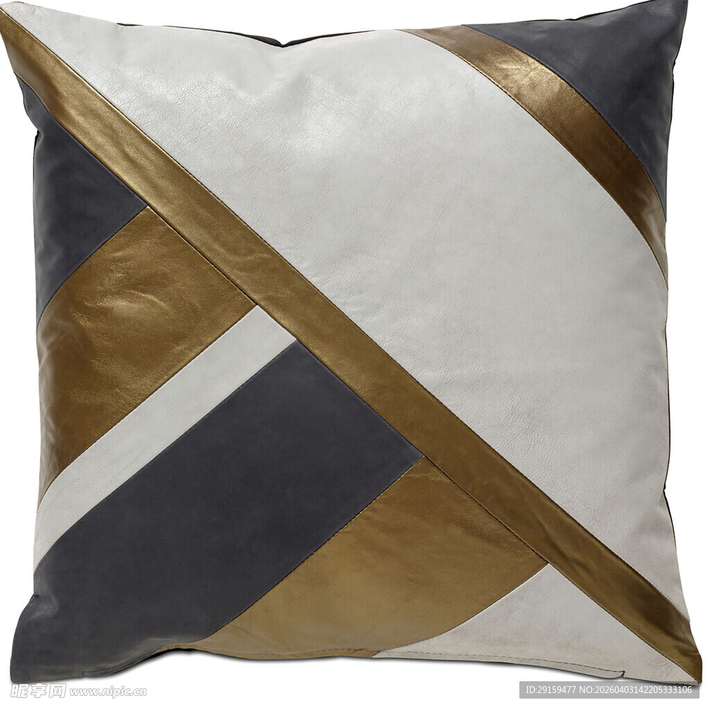 几何图案拼色抱枕