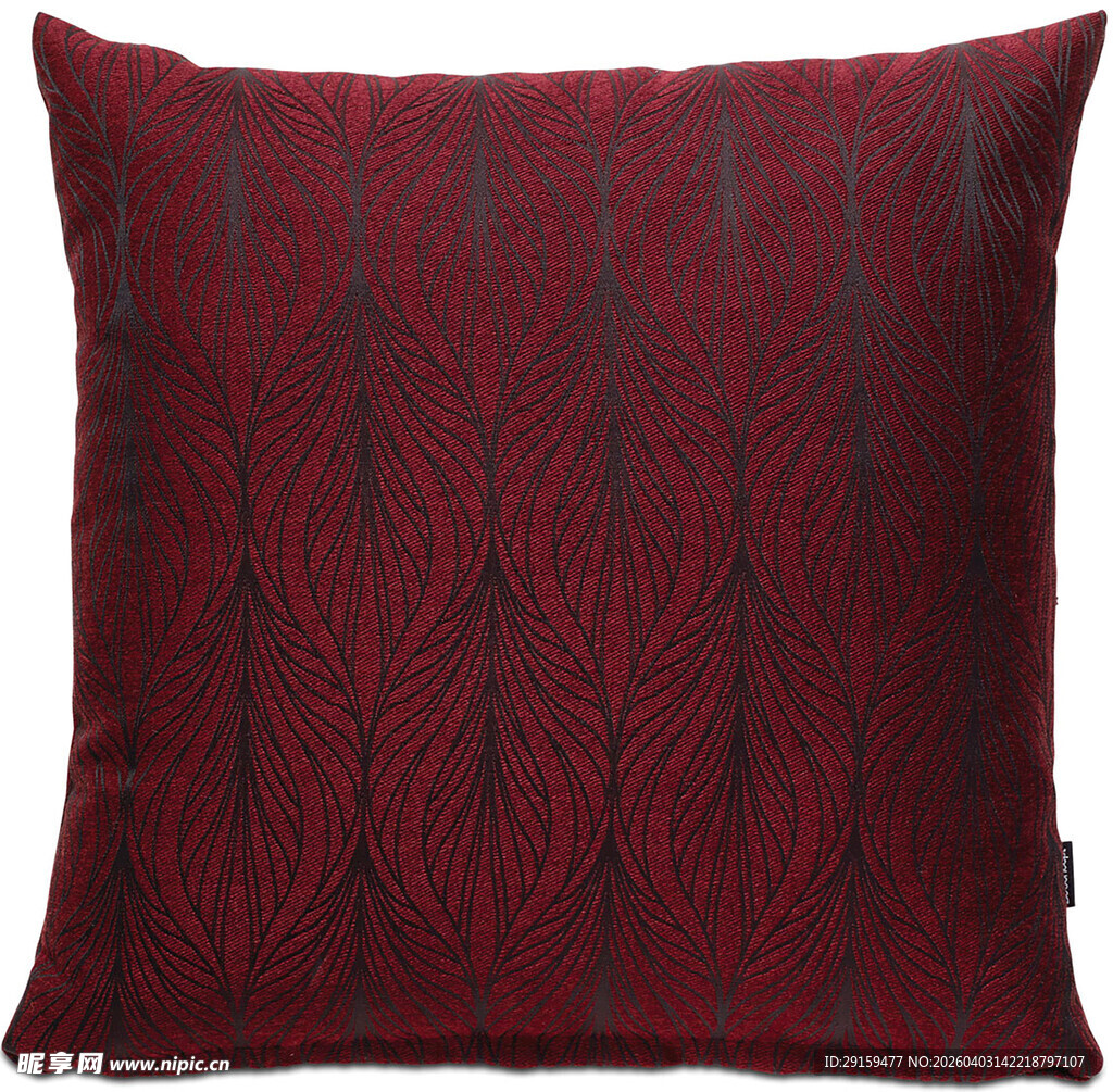 酒红色花纹抱枕