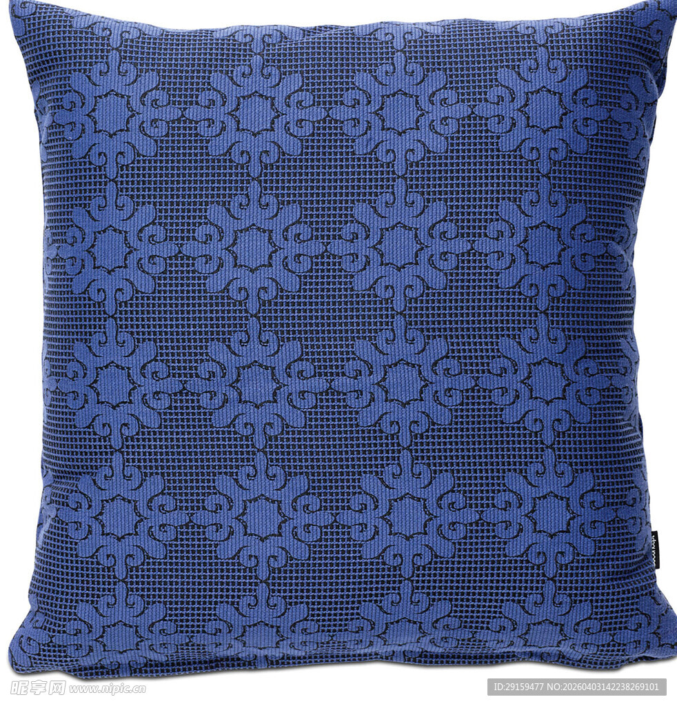 蓝色花纹图案抱枕