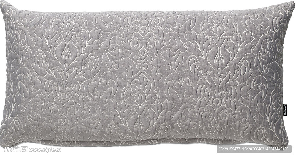 灰色花纹长形抱枕