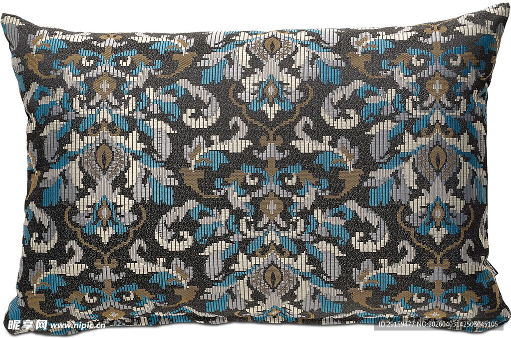 蓝灰花纹抱枕