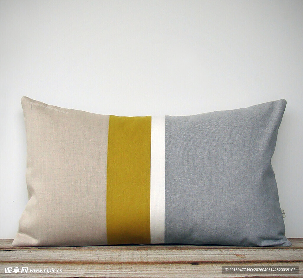 三色拼接抱枕靠垫