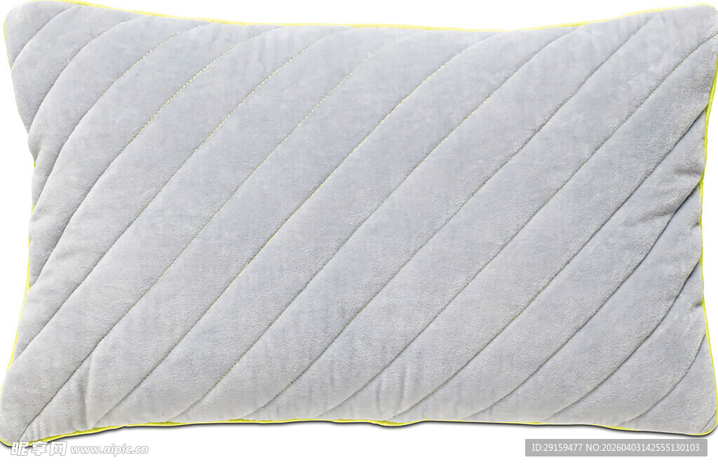 浅灰色绗缝枕