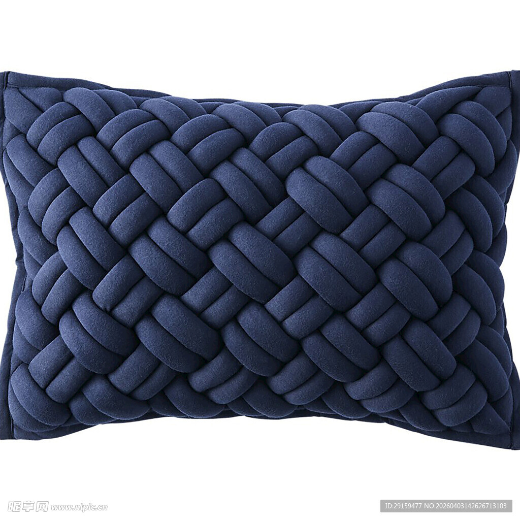深蓝色编织抱枕