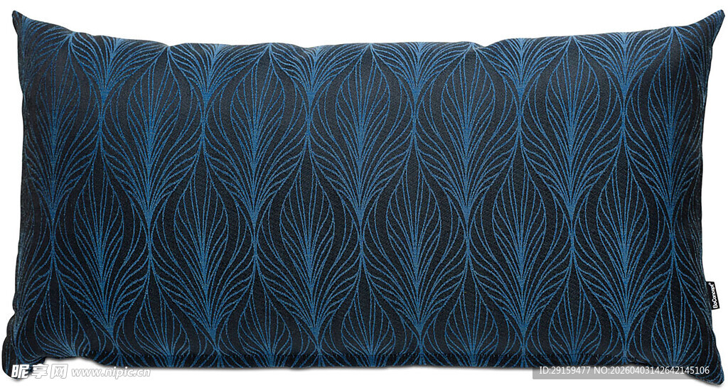 蓝色几何图案长形抱枕