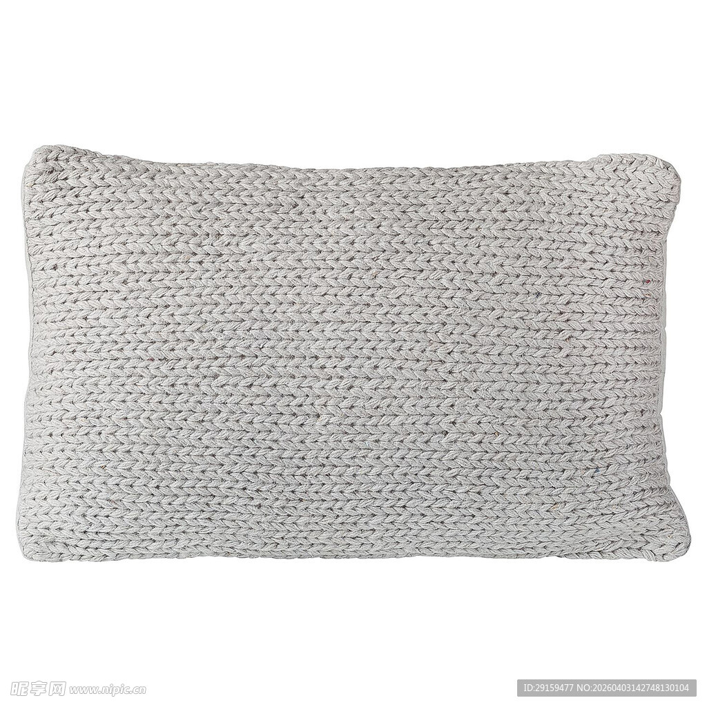 浅灰色针织长形抱枕