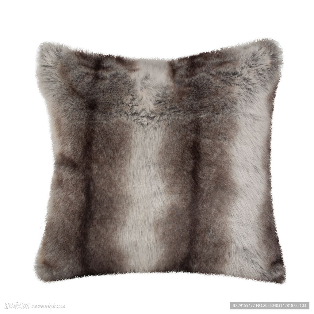 灰色毛绒抱枕