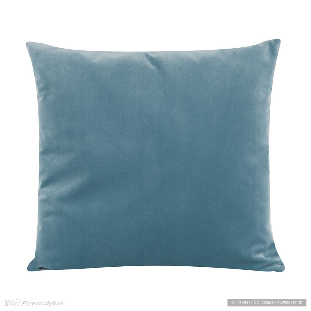 蓝色绒面方形抱枕