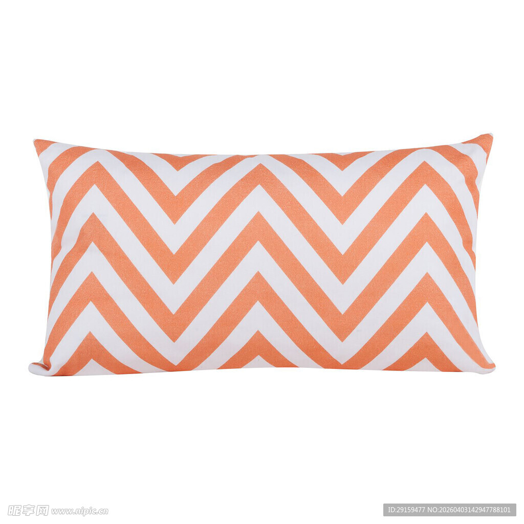 橙白锯齿纹长方形抱枕