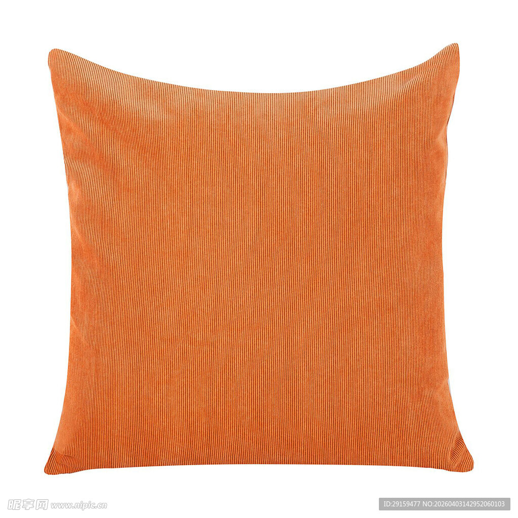 橙色方形绒面抱枕