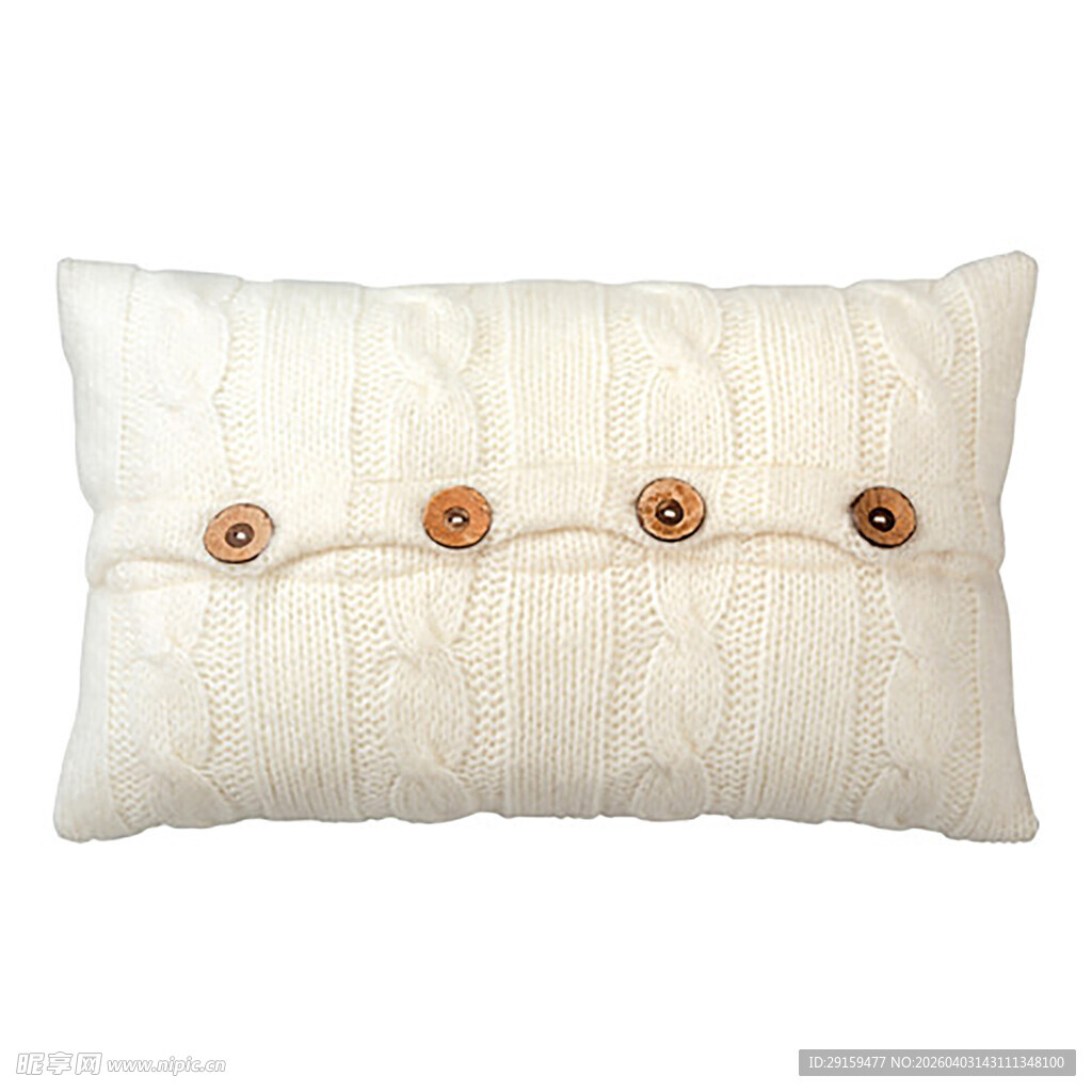 白色褶皱装饰抱枕