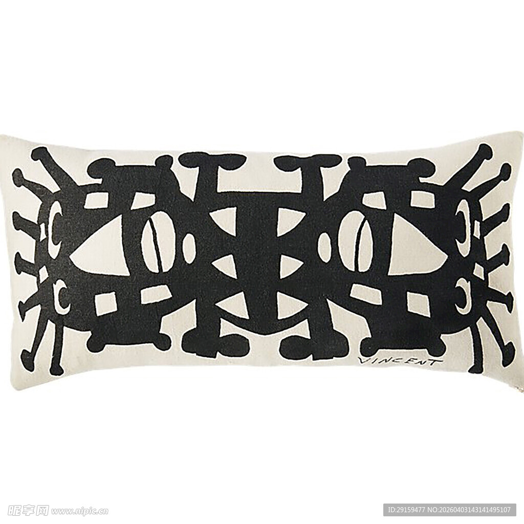 黑白几何图案装饰抱枕