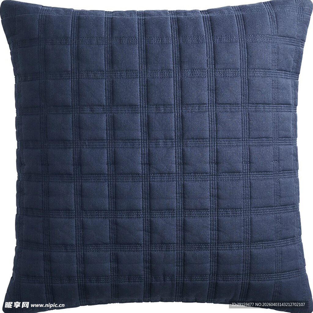 深蓝色方格纹理抱枕