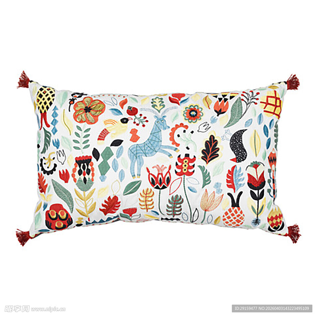 多彩动物图案长形抱枕